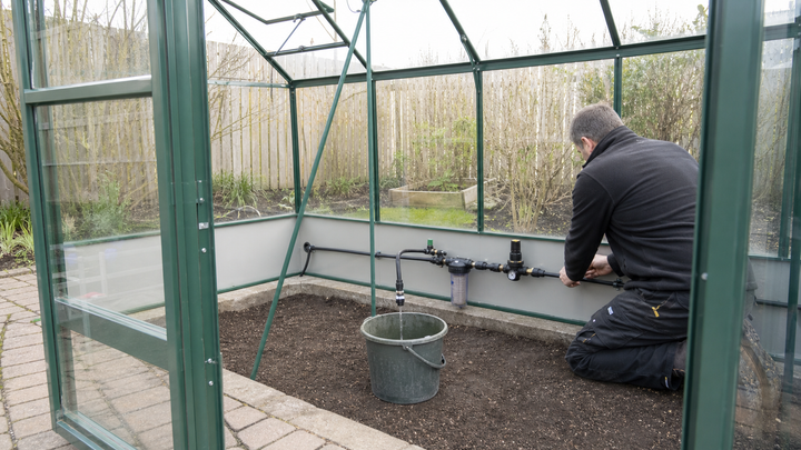 Greenhouse Watering Setup: Build Before the Benches Fill