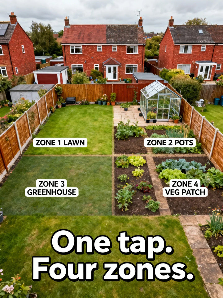 4-Zone Sprinkler Timer for Garden Hoses: Test Flow First