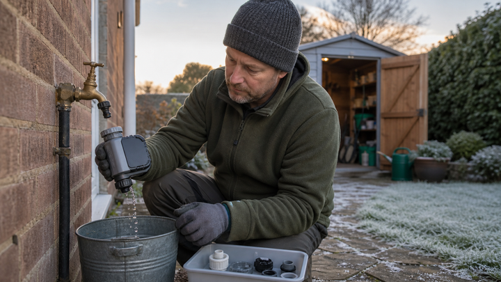 First Frost Alert: Remove and Drain a Water Timer